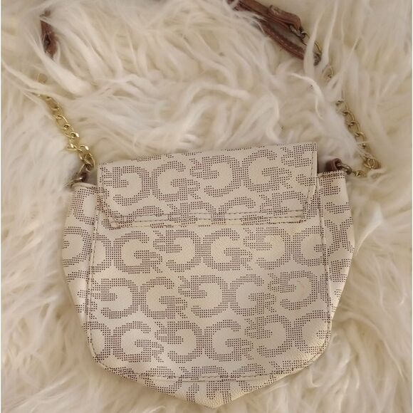 🆕👜Small Crossbody Bag - White with Brown Letters - Picture 3 of 7